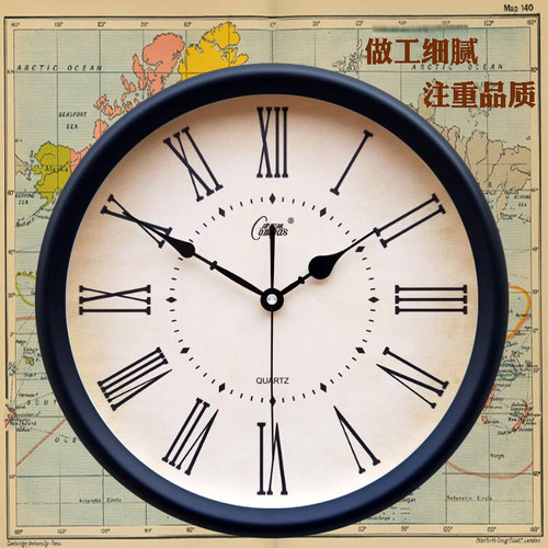 客厅静音挂钟康巴丝欧式复古