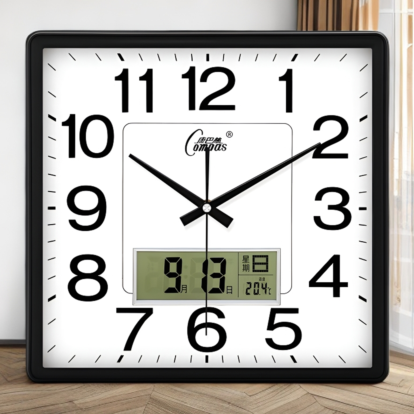 康巴丝静音石英钟自动对时挂钟