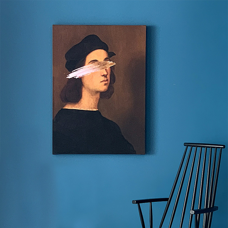 【kuso一下吧】拉斐尔复古文艺复兴恶搞油画北欧卧室客厅装饰画