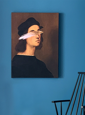 【KUSO一下吧】拉斐尔复古文艺复兴恶搞油画北欧卧室客厅装饰画