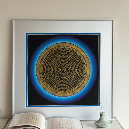 Universe Mandala视觉艺术玄关镇宅尼泊尔纯手绘亚克力框唐卡画
