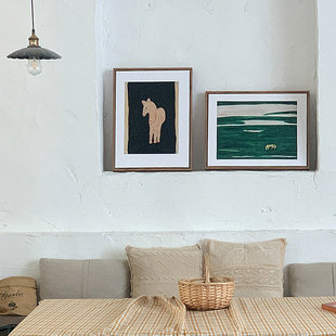 小清新北欧装 日式 常玉新中式 饰画客厅卧室餐厅挂画 是小马儿呀
