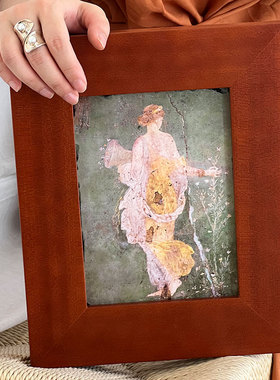 【岩板画】庞贝古城复古花神芙罗拉岩板画软装客厅餐边柜实木挂画