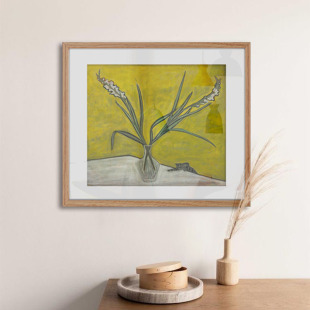 「猫与剑兰」常玉小众复古电表箱卧室餐厅玄关现代油画装 饰画中式