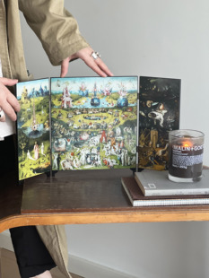 博斯人间乐园 打开是乐园 桌面屏风复古摆件软装 关上是地球