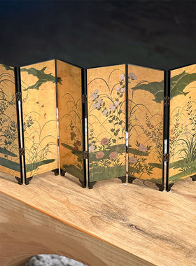 【私藏首发】复古创意生日送礼物日式古典桌面摆件工艺品漆器屏风