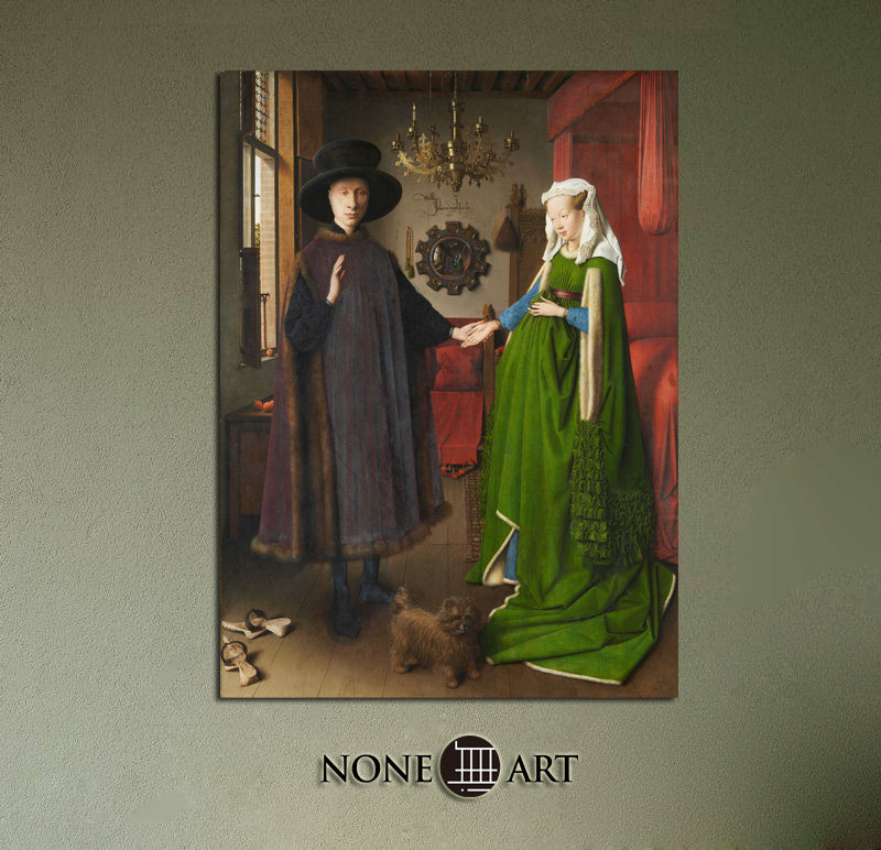 阿尔诺芬尼夫妇@杨凡艾克古典北欧餐厅卧室客厅小众玄关装饰画