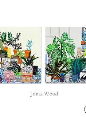 清新脱俗绿植风@Jonas wood餐厅咖啡甜品店客厅儿童房小众装饰画