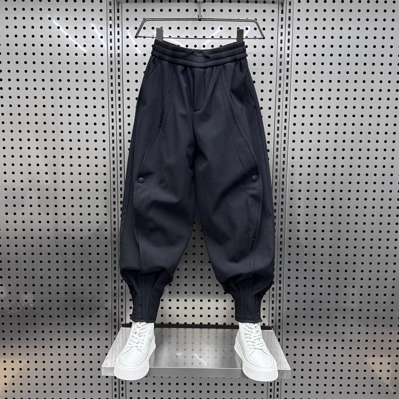 特大码300斤工装裤男潮牌束脚排扣休闲裤男裤秋冬宽松痞帅哈伦裤2,男装,休闲裤,淘宝优惠券,粉丝福利购,淘宝优惠卷