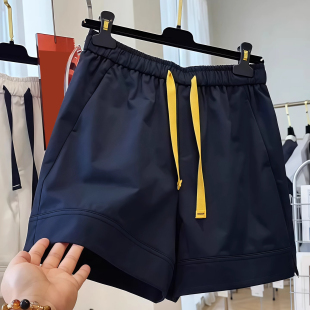 百搭阔腿五分裤 大码 松紧腰宽松高腰时尚 男女夏季 子2 300斤休闲短裤