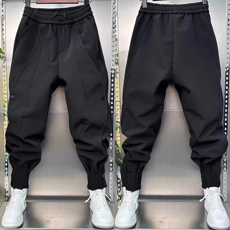 特大码300斤哈伦裤男春秋排扣小脚束脚卫裤秋冬潮牌宽松休闲长裤2,男装,休闲裤,淘宝优惠券,粉丝福利购,淘宝优惠卷