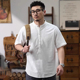 休闲宽松国风棉麻短袖 特大码 衬衣2 夏季 薄款 300斤复古亚麻衬衫 男士
