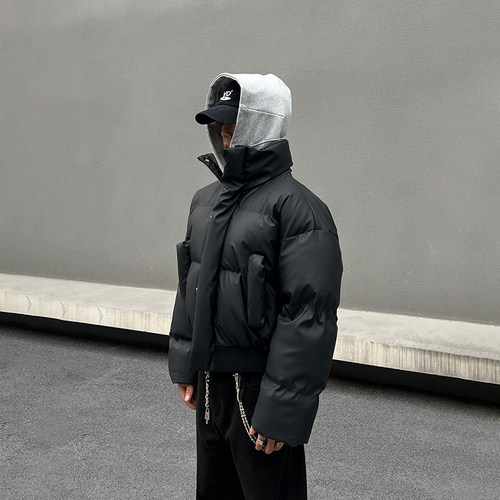 大码300斤美式cleanfit短款羽绒棉服男冬季保暖bomber外套面包服