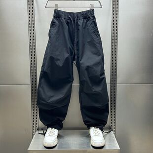 300斤夏季 百搭宽松阔腿速干运动裤 薄款 男美式 弯刀休闲长裤 特大码