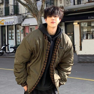 大码300斤秋冬潮牌飞行夹克棉服男款宽松防风加厚保暖美式棒球服