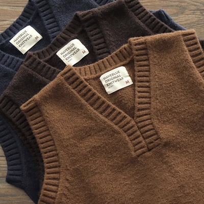 大码秋冬针织马甲男阿美咔叽