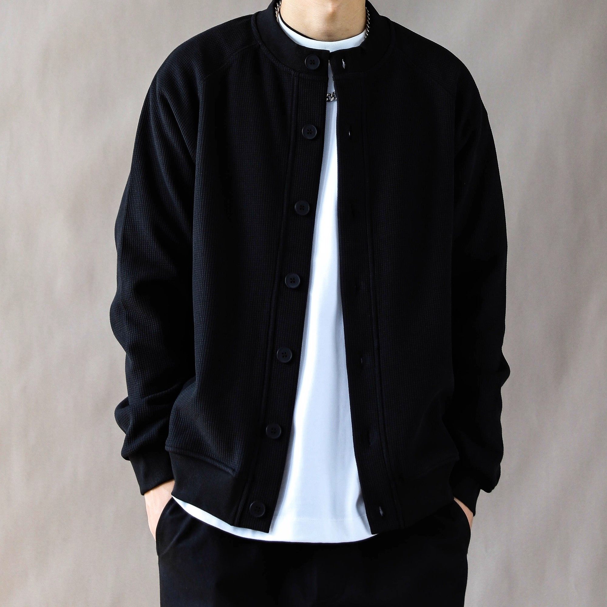 大码300斤美式复古重磅夹克男秋冬加绒宽松休闲高街翻领外套卫衣