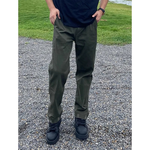 大码美式破坏线条直筒伐木工装裤男款痞帅高级感裤子修身窄版裤男