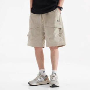 短裤 男士 宽松夏季 大码 冰丝休闲五分裤 潮牌速干工装 薄款 300斤美式