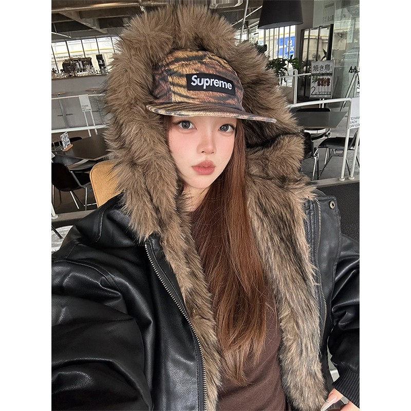 大码美式毛领座山雕双面穿棉服男