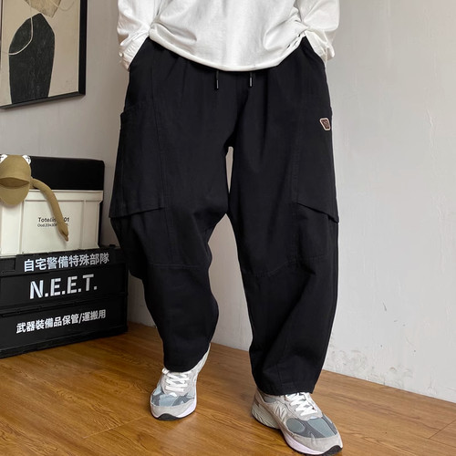 大码秋季美式休闲大口袋工装裤男