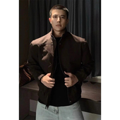 硬汉风boxy短款 大码 美拉德复古解构拼接立领夹克男秋季 机车服外套