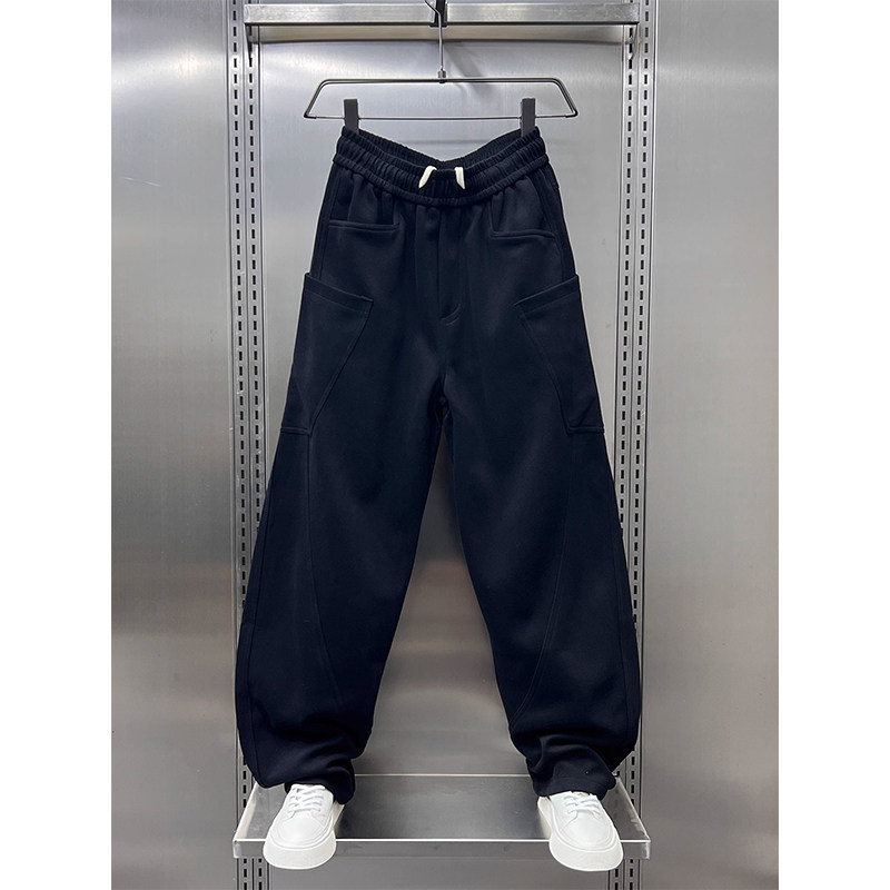 大码潮牌纯色大口袋弯刀休闲裤男士秋冬新款青年宽松阔腿直筒长裤,男装,休闲裤,淘宝优惠券,粉丝福利购,淘宝优惠卷