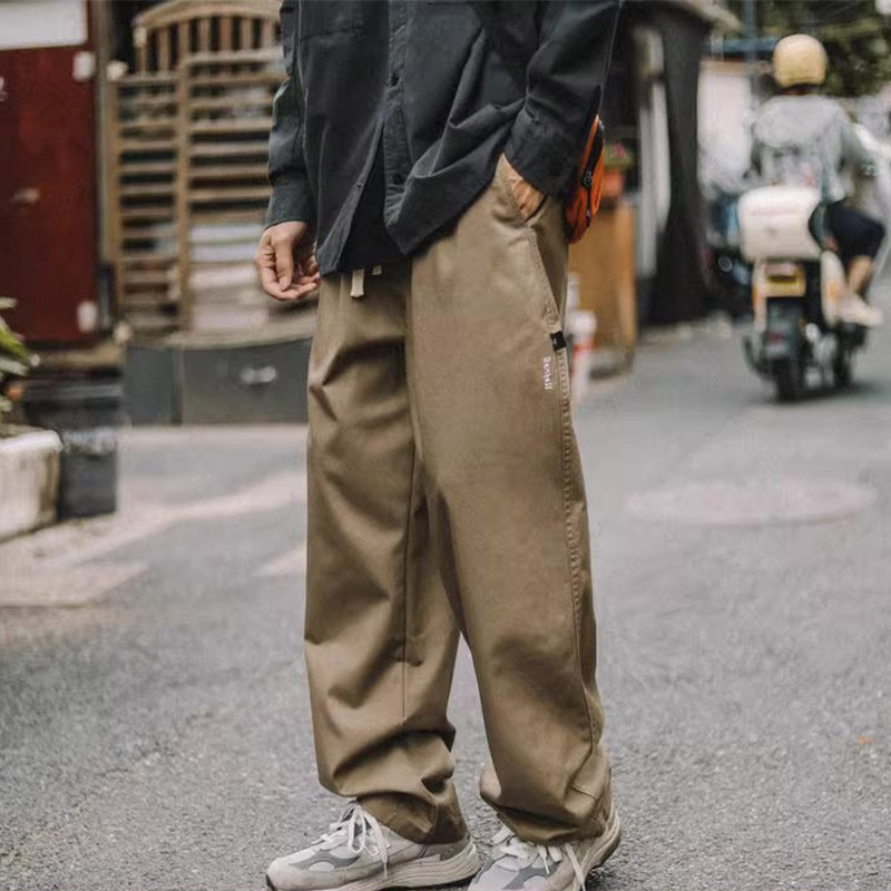 大码春秋新款日系潮牌直筒工装裤男款宽松字母刺绣百搭休闲长裤子,男装,休闲裤,淘宝优惠券,粉丝福利购,淘宝优惠卷