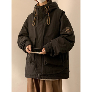 特大码300斤高端羽绒棉服男士秋冬季加厚工装冲锋衣外套男生短款