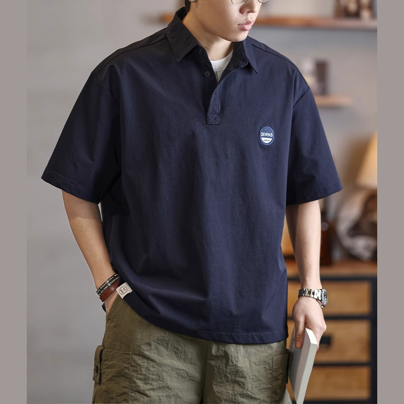 大码300斤短袖POLO衫男士夏季宽松潮牌百搭休闲速干翻领衬衫T恤男