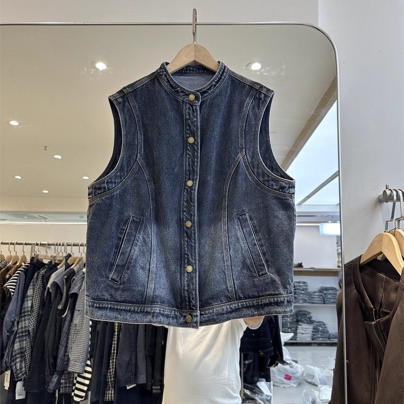 大码300斤宽松百搭圆领无袖单排扣牛仔马甲男女春秋坎肩背心外套,男装,常规马甲,淘宝优惠券,粉丝福利购,淘宝优惠卷