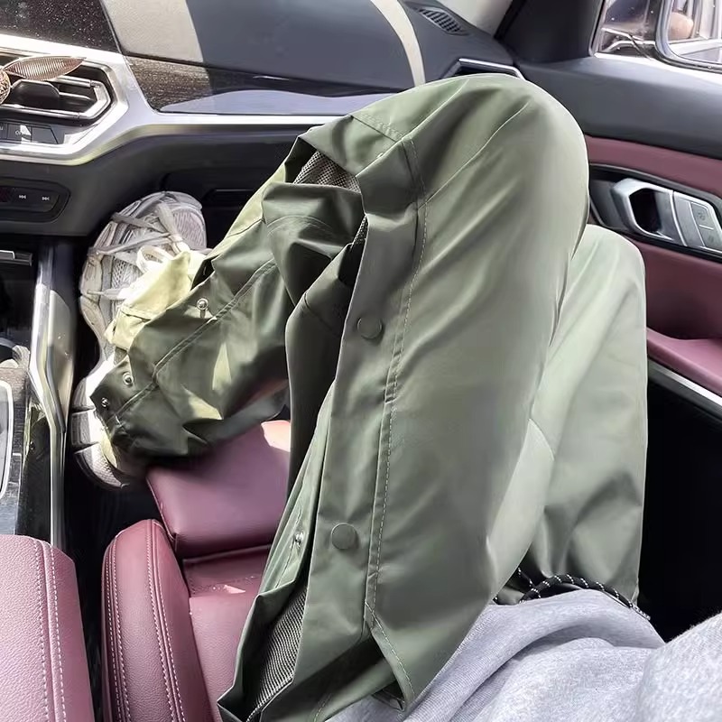 大码排扣设计感工装裤男款