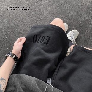 大码300斤美式篮球运动短裤男款夏季高街休闲裤子潮牌宽松五分裤2