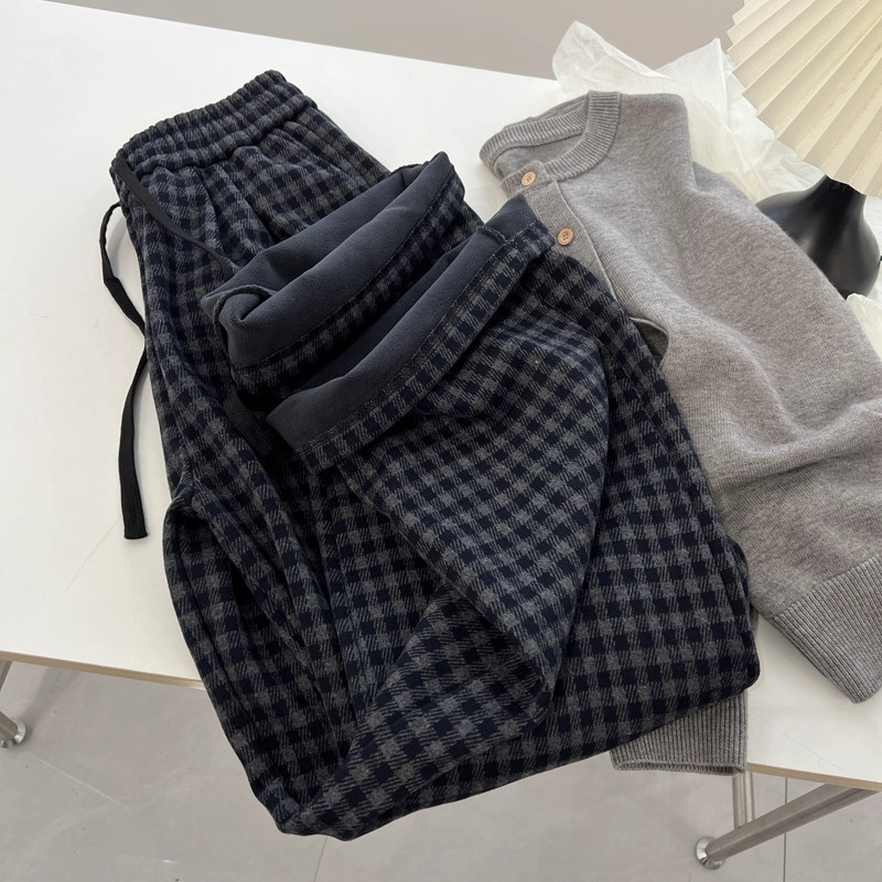 大码复古高腰百搭直筒休闲裤男