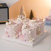 38女王节快乐亚克力蛋糕装 饰插牌唯美幻彩蝴蝶女神节日派对插件