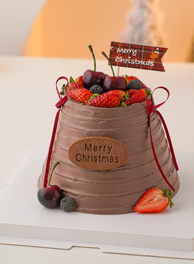 2026圣诞节蛋糕装饰MerryChristmas饼干丝带蝴蝶结节日甜品插件