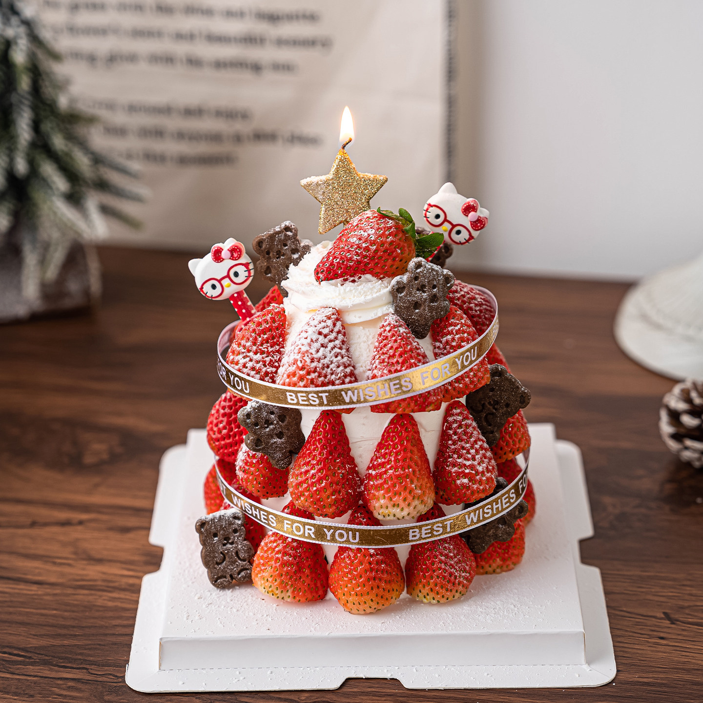 2026网红圣诞树草莓塔许愿树蛋糕装饰卡通蝴蝶结小猫波点叉子摆件,节庆用品/礼品,节日装扮用品,淘宝优惠券,粉丝福利购,淘宝优惠卷