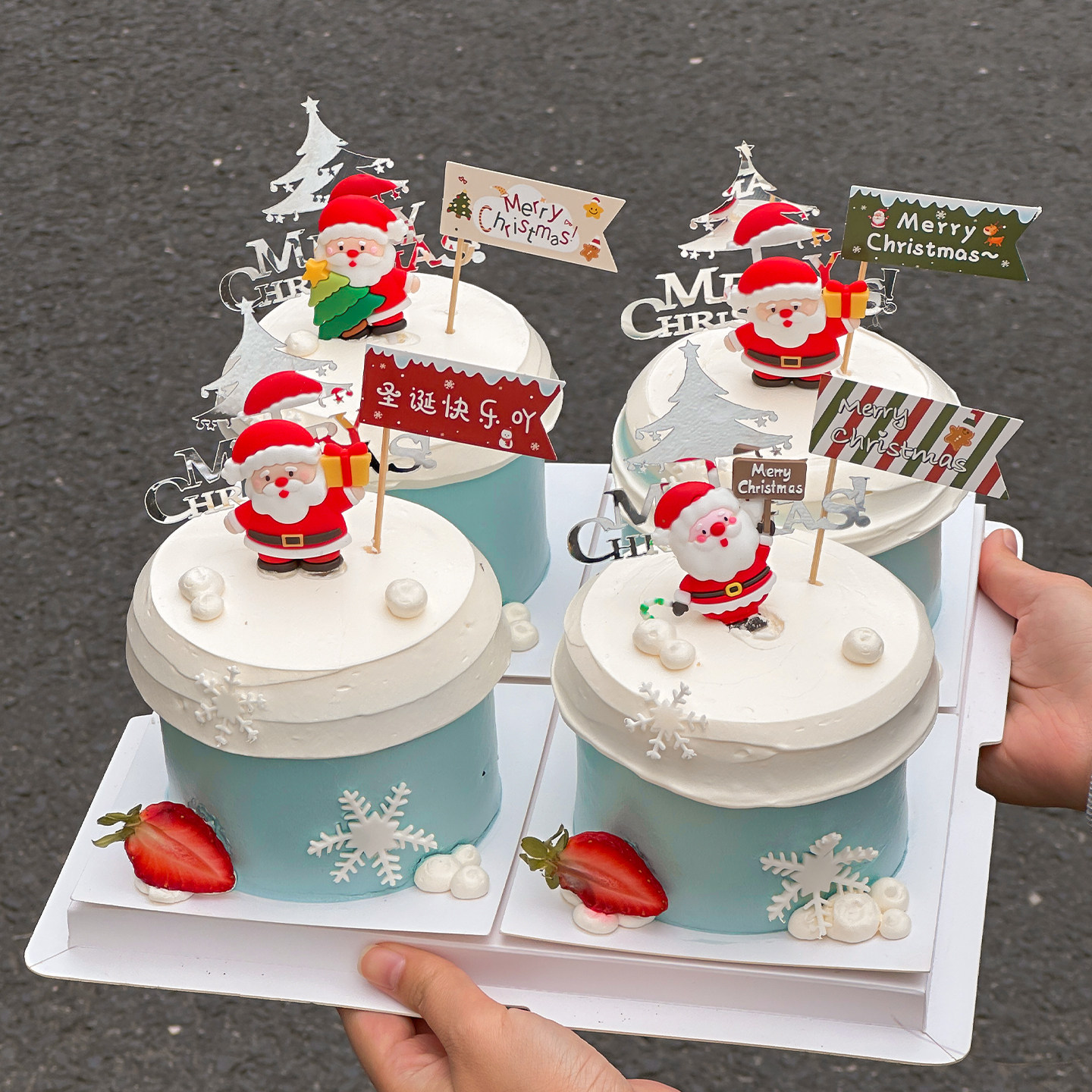 2026圣诞节派对甜品蛋糕装饰老人抱树圣诞快乐亚克力小旗雪花插件,节庆用品/礼品,节日装扮用品,淘宝优惠券,粉丝福利购,淘宝优惠卷