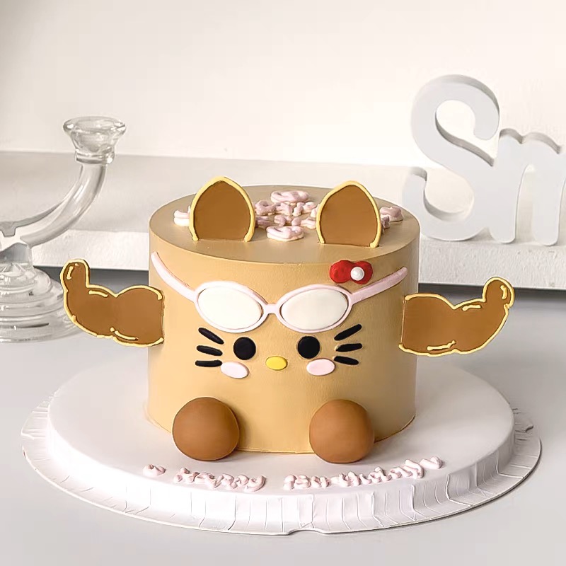 肌肉小猫眼镜翻糖切模健身健美