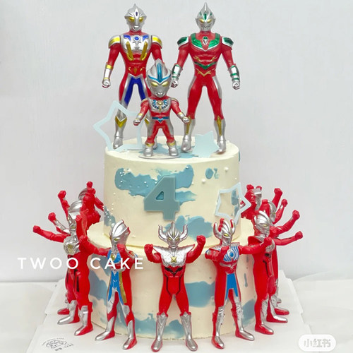 网红英雄超人打怪兽生日蛋糕插件