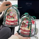 2026圣诞节蛋糕装 饰4寸透明半圆蛋糕盒圣诞快乐雪人老人草圈摆件