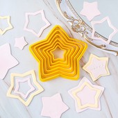 五角星造型翻糖切模蛋糕装 饰摆件星星立体印花饼干压模工具模具