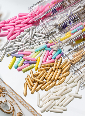 糖珠装饰糖果金色银色白色圆棒针糖针蛋糕烘焙西点装饰摆件插件