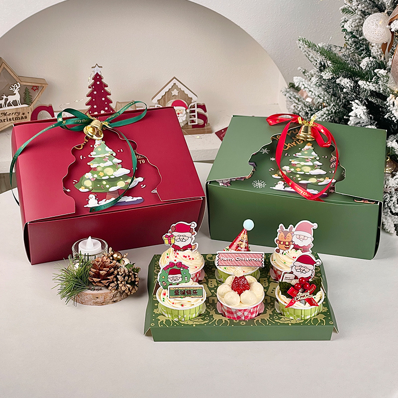 圣诞节圣诞树手提蛋糕盒
