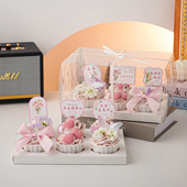 38女神节快乐纸杯蛋糕装 饰女王大人节日快乐插牌唯美幻彩蝴蝶插件