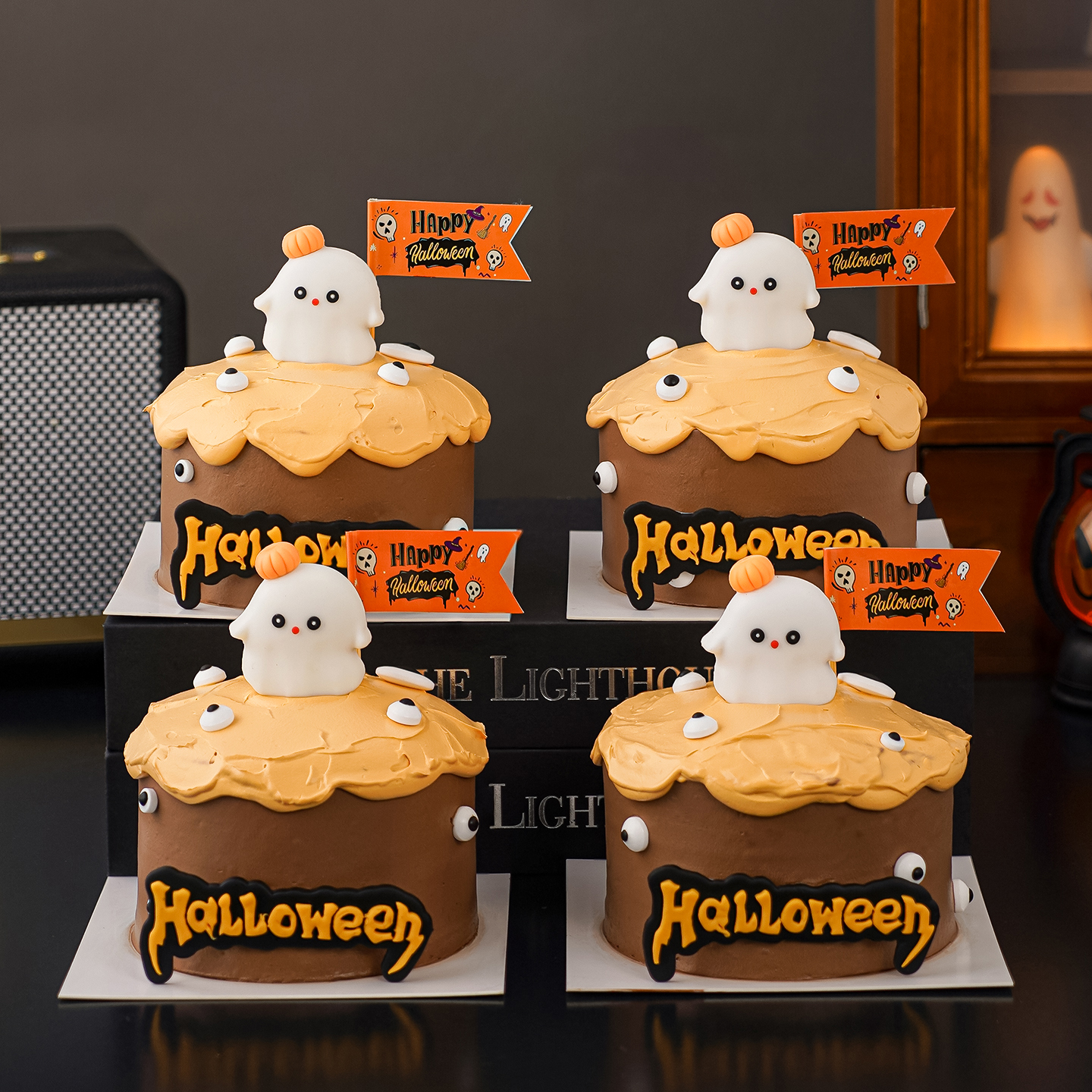 万圣节阿飘蛋糕装饰摆件搞怪眼睛