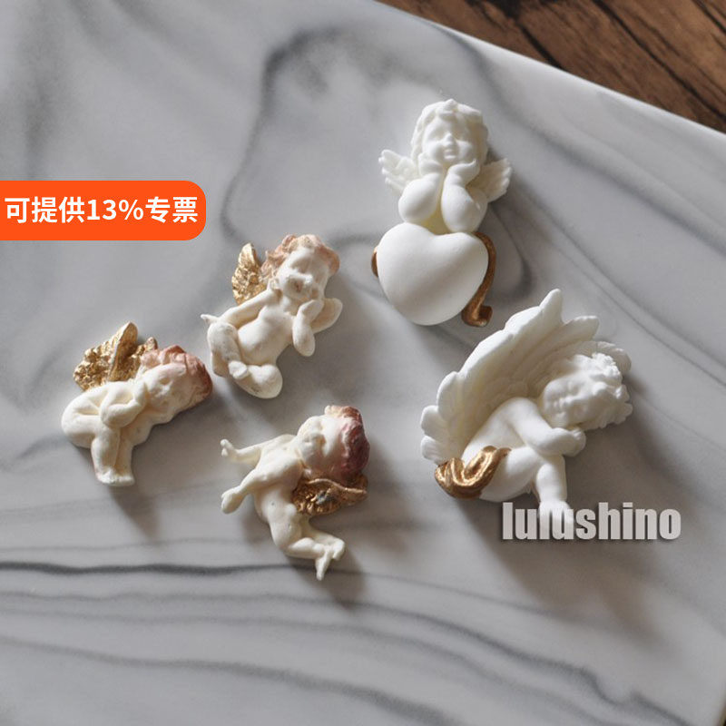 翻糖干佩斯巧克力天使硅胶模具丘比特天使翅膀香薰蜡烛材料工具