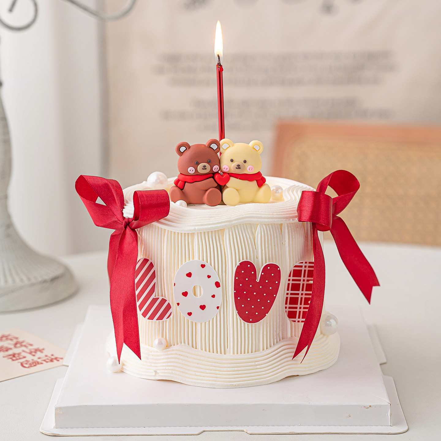 网红2.14情人节快乐围巾小熊蛋糕装饰摆件love亚克力烘焙装扮插件,节庆用品/礼品,节日装扮用品,淘宝优惠券,粉丝福利购,淘宝优惠卷