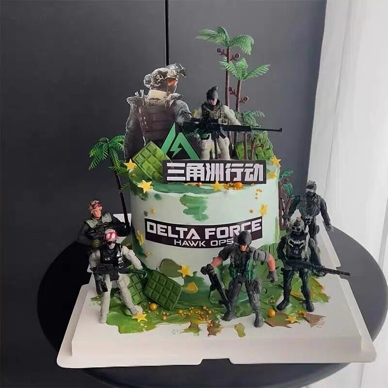 三角洲行动蛋糕装饰插件游戏人物特种兵男孩男朋友生日烘焙台装扮