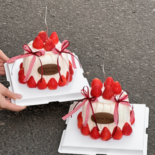 2.14情人节蛋糕装饰ILoveyou英文饼干情侣表白纪念日心形蜡烛插件